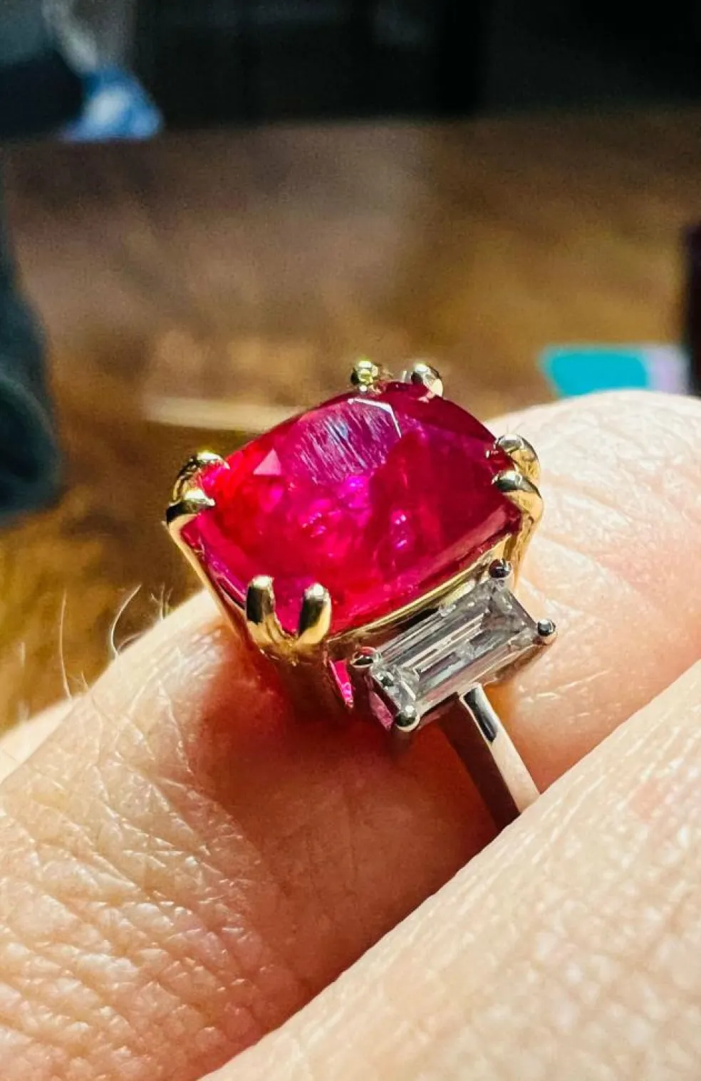 Bague Rubis 3.17ct Diamants