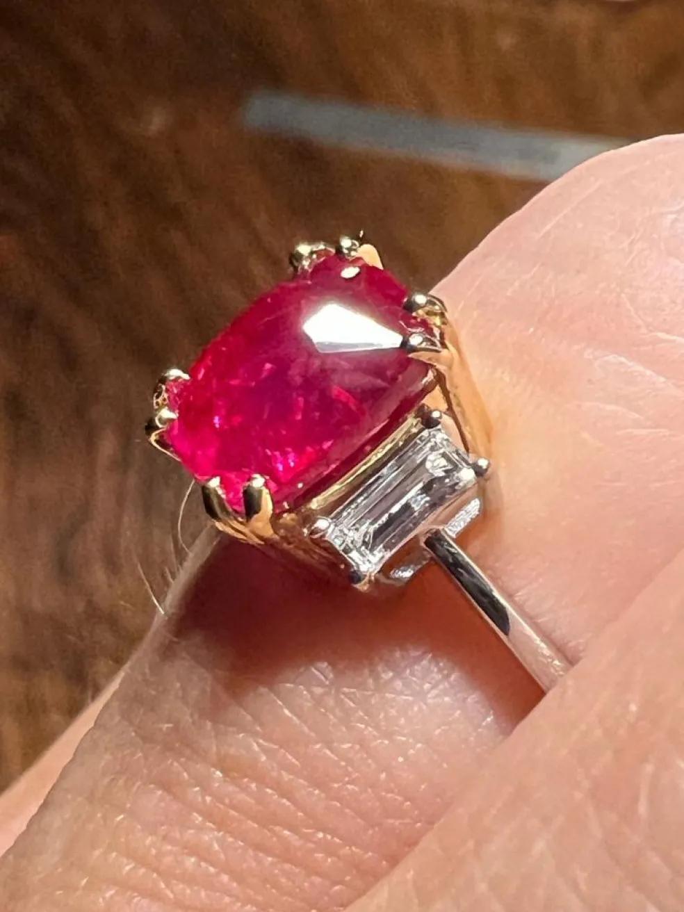 Bague Rubis 3.17ct Diamants
