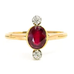 Bague, Rubis, Diamant,