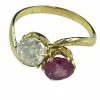 Bague Rubis, diamant, Or jaune