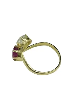 Bague Rubis, diamant, Or jaune