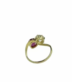 Bague Rubis, diamant, Or jaune