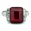 Bague Rubis, Diamant, Platine