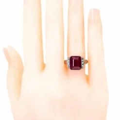 Bague Rubis, Diamant, Platine