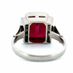 Bague Rubis, Diamant, Platine