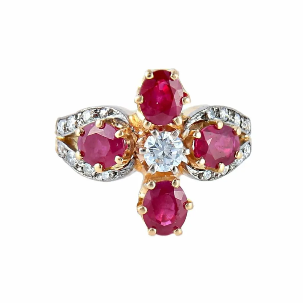 Bague Rubis Diamants