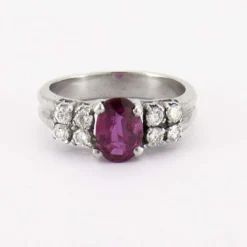 Bague rubis, diamants