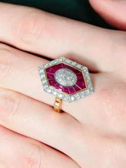 Bague Rubis Diamants