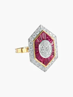 Bague Rubis Diamants