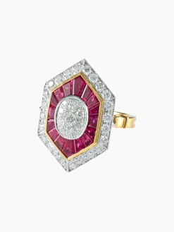 Bague Rubis Diamants