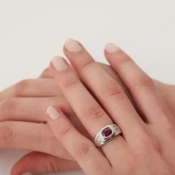 Bague rubis diamants