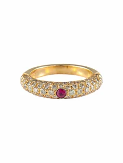 Bague Rubis Diamants champagne