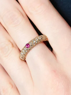 Bague Rubis Diamants champagne