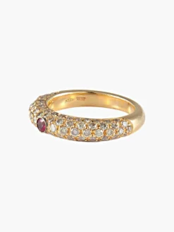 Bague Rubis Diamants champagne
