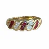 Bague rubis diamants or jaune 18 carats