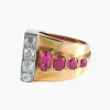 Bague rubis diamants or jaune