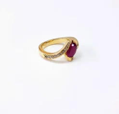 Bague rubis diamants or jaune