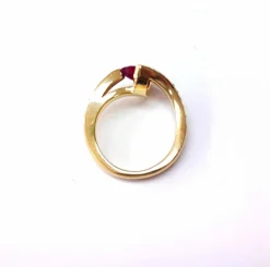 Bague rubis diamants or jaune