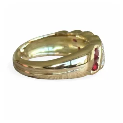 Bague rubis diamants or jaune 18 carats