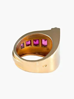 Bague rubis diamants or jaune