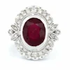 Bague rubis entourage diamants