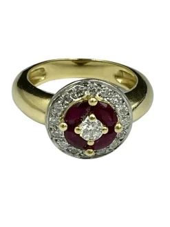 Bague rubis et diamant