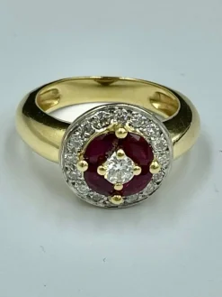 Bague rubis et diamant
