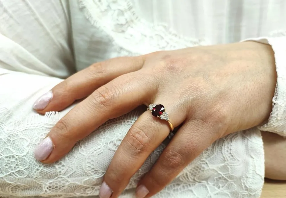 Bague rubis et diamant