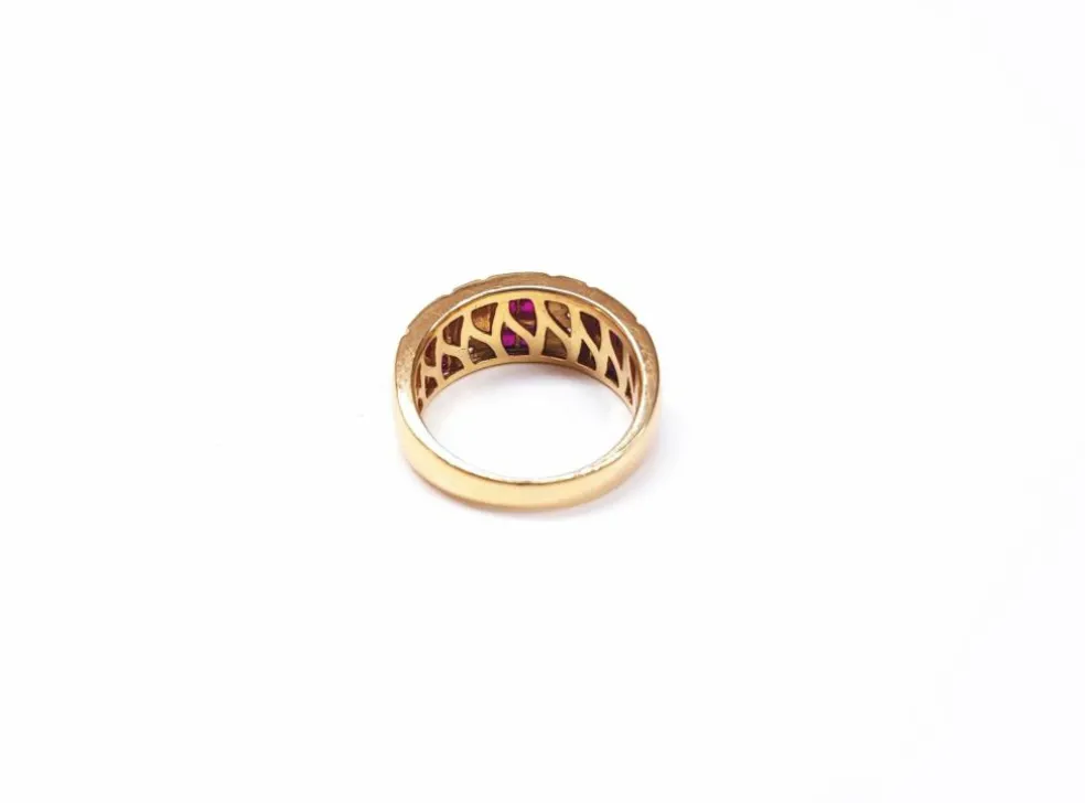 Bague rubis et diamant