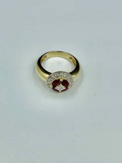 Bague rubis et diamant