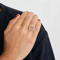 Bague rubis et diamant or jaune
