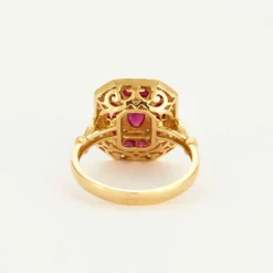 Bague rubis et diamant or jaune