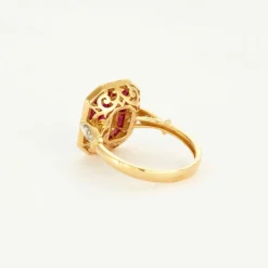 Bague rubis et diamant or jaune