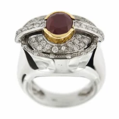 Bague rubis et diamants
