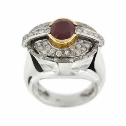 Bague rubis et diamants