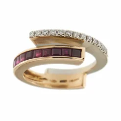 Bague rubis et diamants