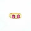 Bague rubis et diamants en or jaune