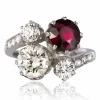 Bague Rubis et Diamants Toi et Moi