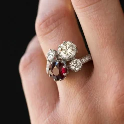 Bague Rubis et Diamants Toi et Moi