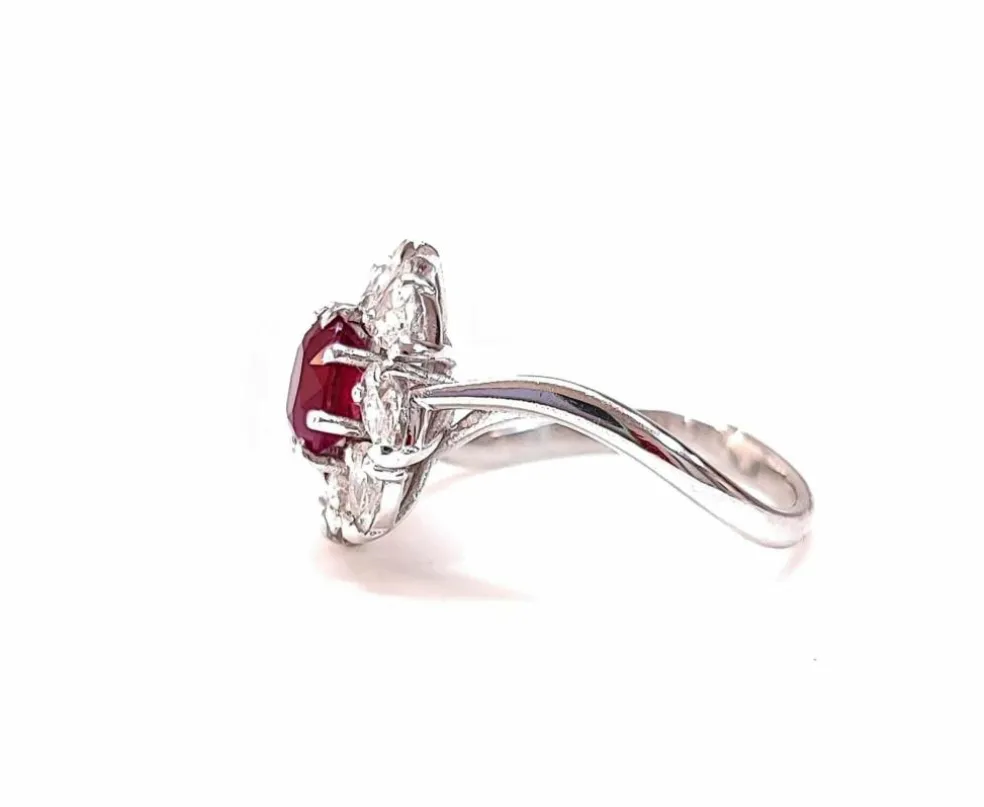 Bague rubis et or blanc