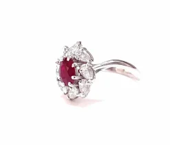 Bague rubis et or blanc