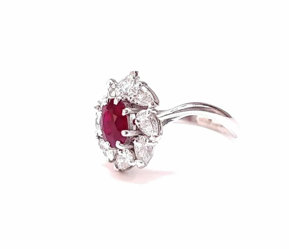 Bague rubis et or blanc