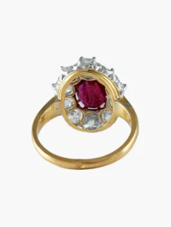 Bague Rubis ovale et Diamants