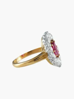 Bague Rubis ovale et Diamants