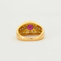 BAGUE RUBIS PAVEE DE DIAMANTS