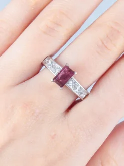 Bague Rubis rectangulaire