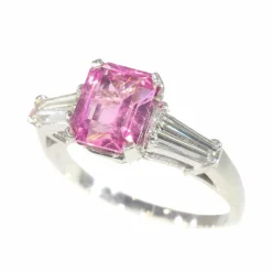 Bague rubélite et diamant