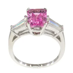 Bague rubélite et diamant