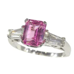 Bague rubélite et diamant