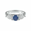 Bague Saphir bleu mauve et Diamants